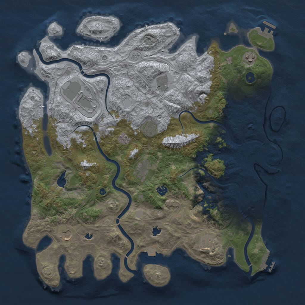 Rust Map: Procedural Map, Size: 4500, Seed: 54520, 15 Monuments