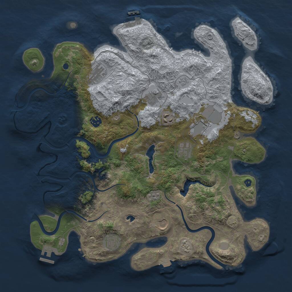 Rust Map: Procedural Map, Size: 4000, Seed: 2030456906, 15 Monuments