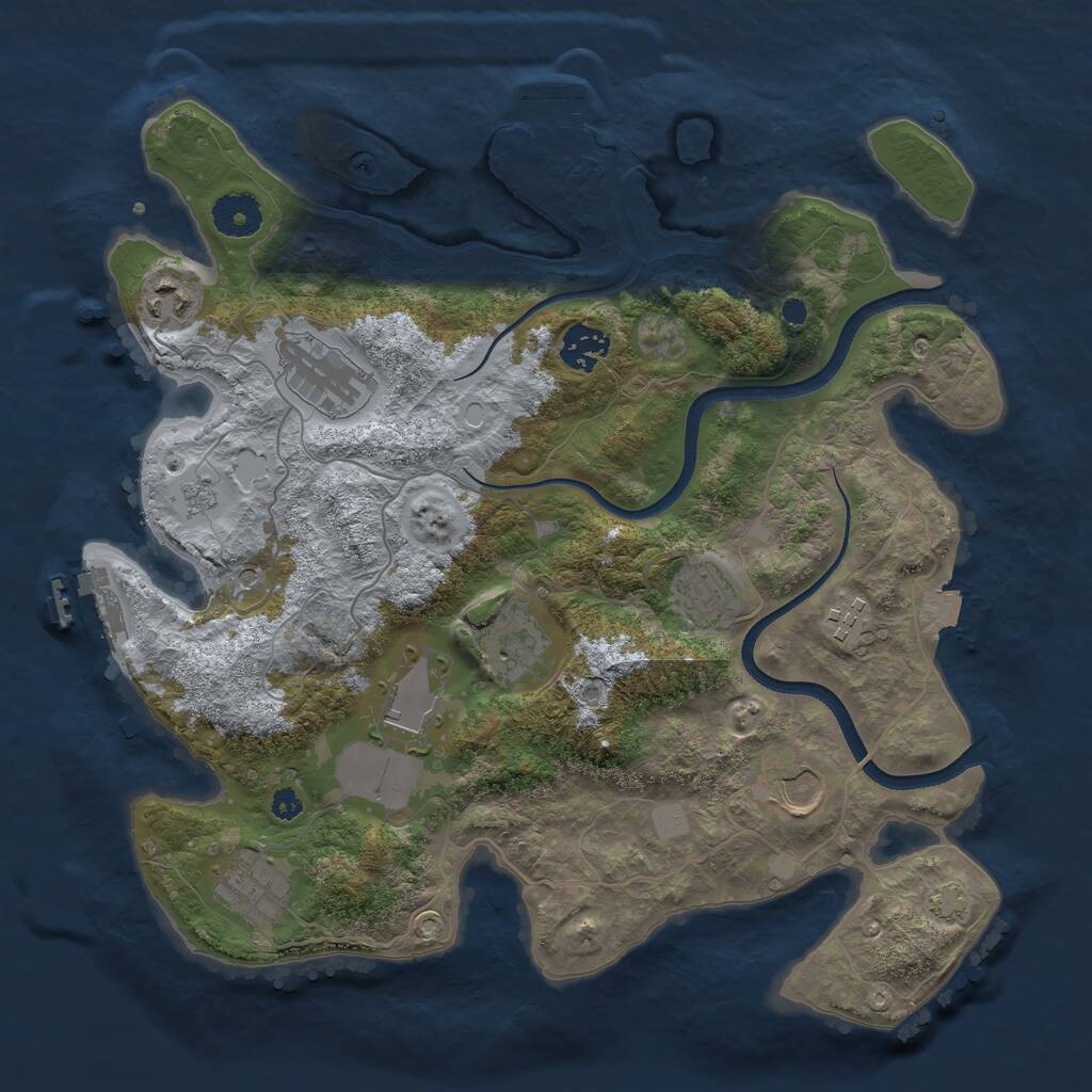 Rust Map: Procedural Map, Size: 3500, Seed: 9009009, 15 Monuments