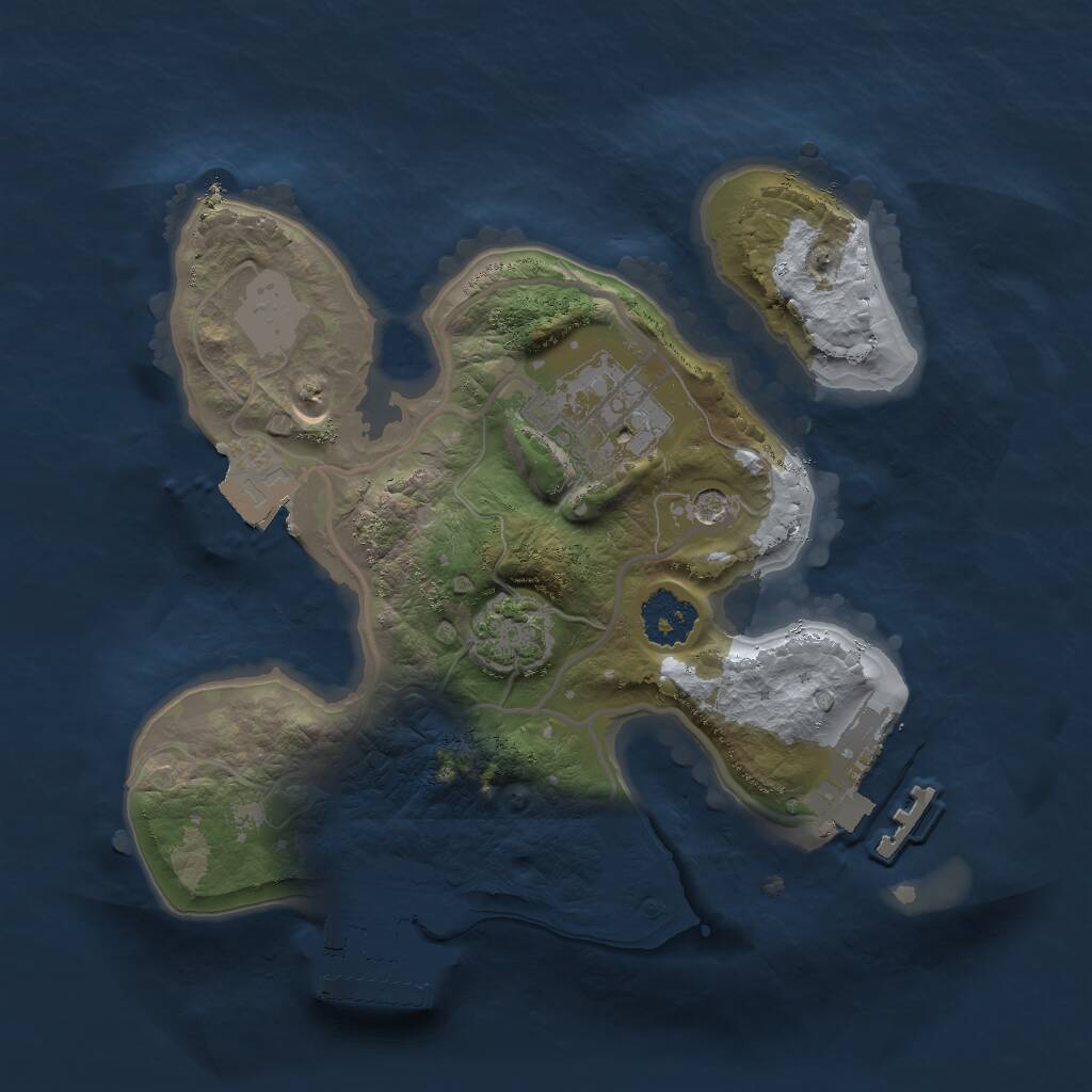 Rust Map: Procedural Map, Size: 2000, Seed: 588473891, 6 Monuments