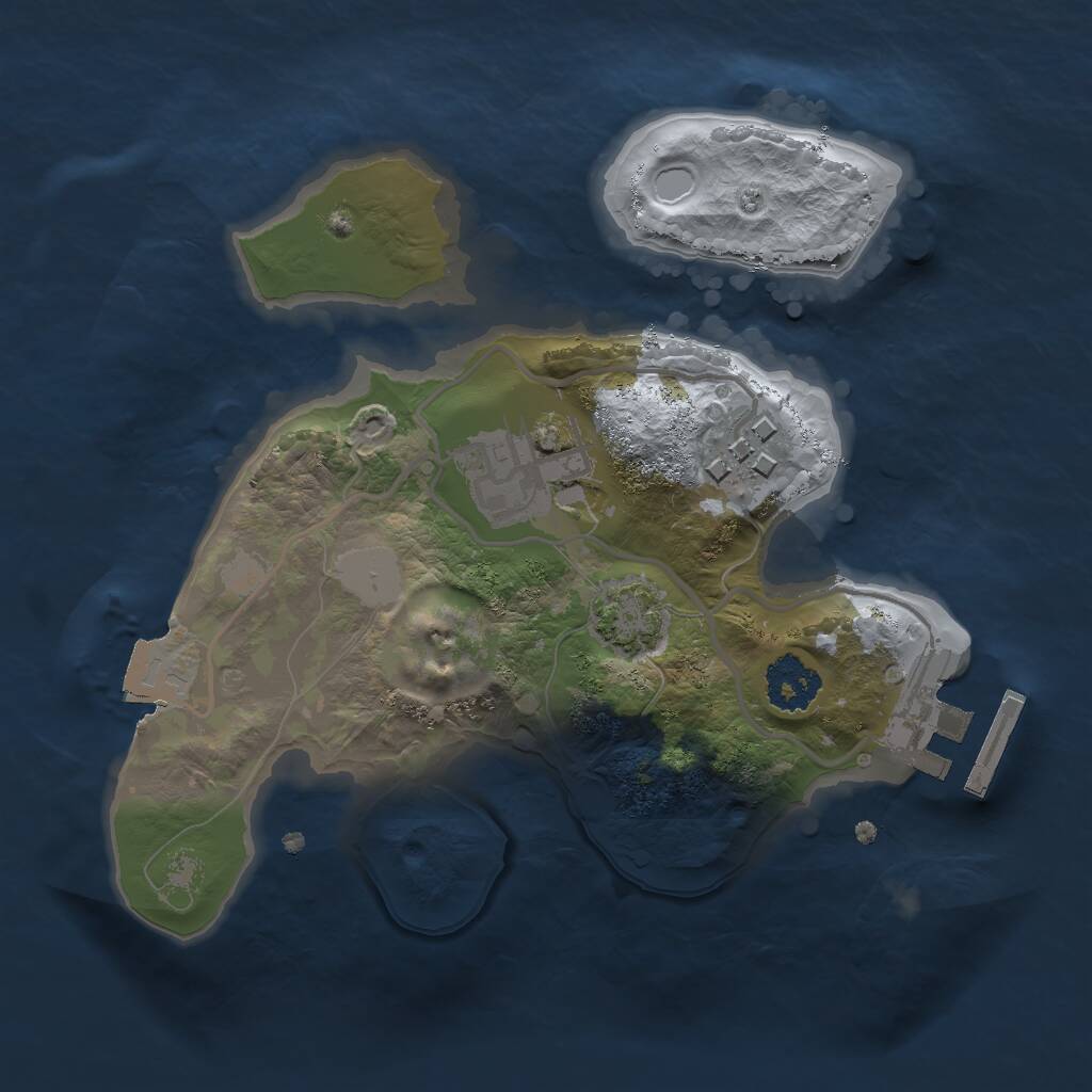 Rust Map: Procedural Map, Size: 2000, Seed: 1147717299, 5 Monuments