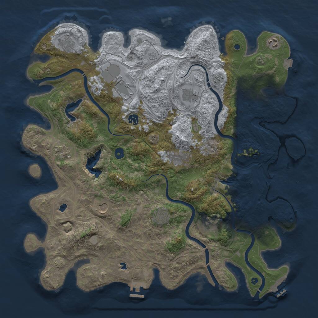 Rust Map: Procedural Map, Size: 4500, Seed: 39084899, 17 Monuments