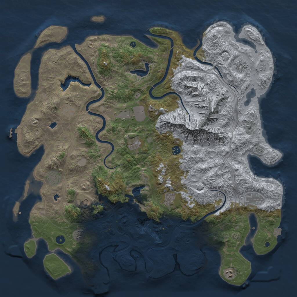 Rust Map: Procedural Map, Size: 5000, Seed: 45036555, 17 Monuments