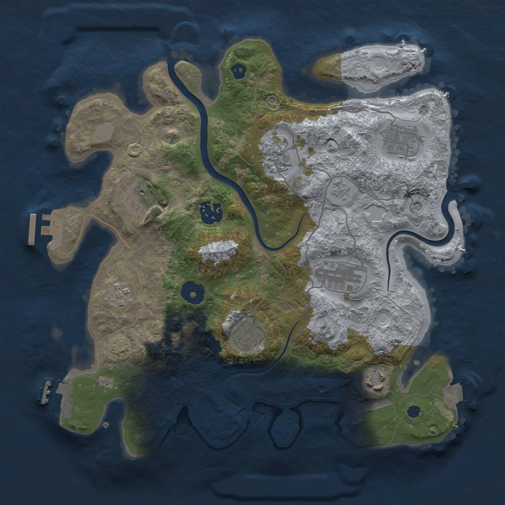 Rust Map: Procedural Map, Size: 3250, Seed: 685645560, 14 Monuments