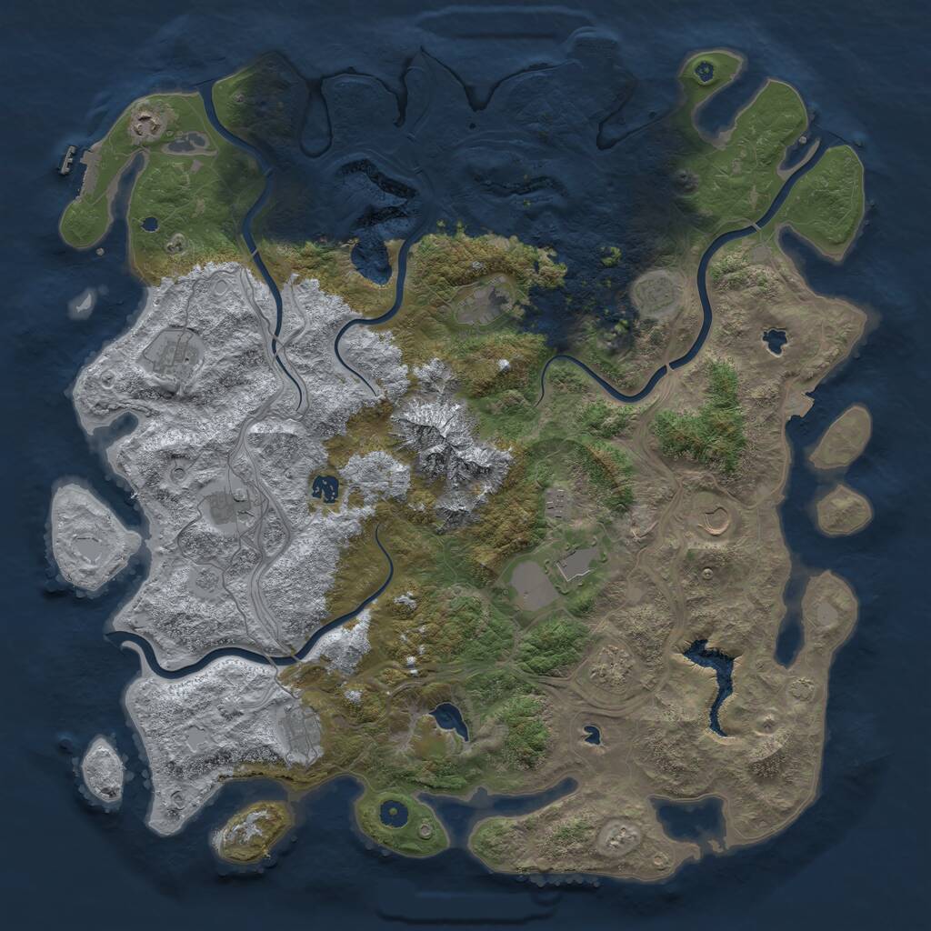Rust Map: Procedural Map, Size: 5000, Seed: 1147150632, 17 Monuments