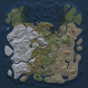 Thumbnail Rust Map: Procedural Map, Size: 5000, Seed: 1147150632, 17 Monuments
