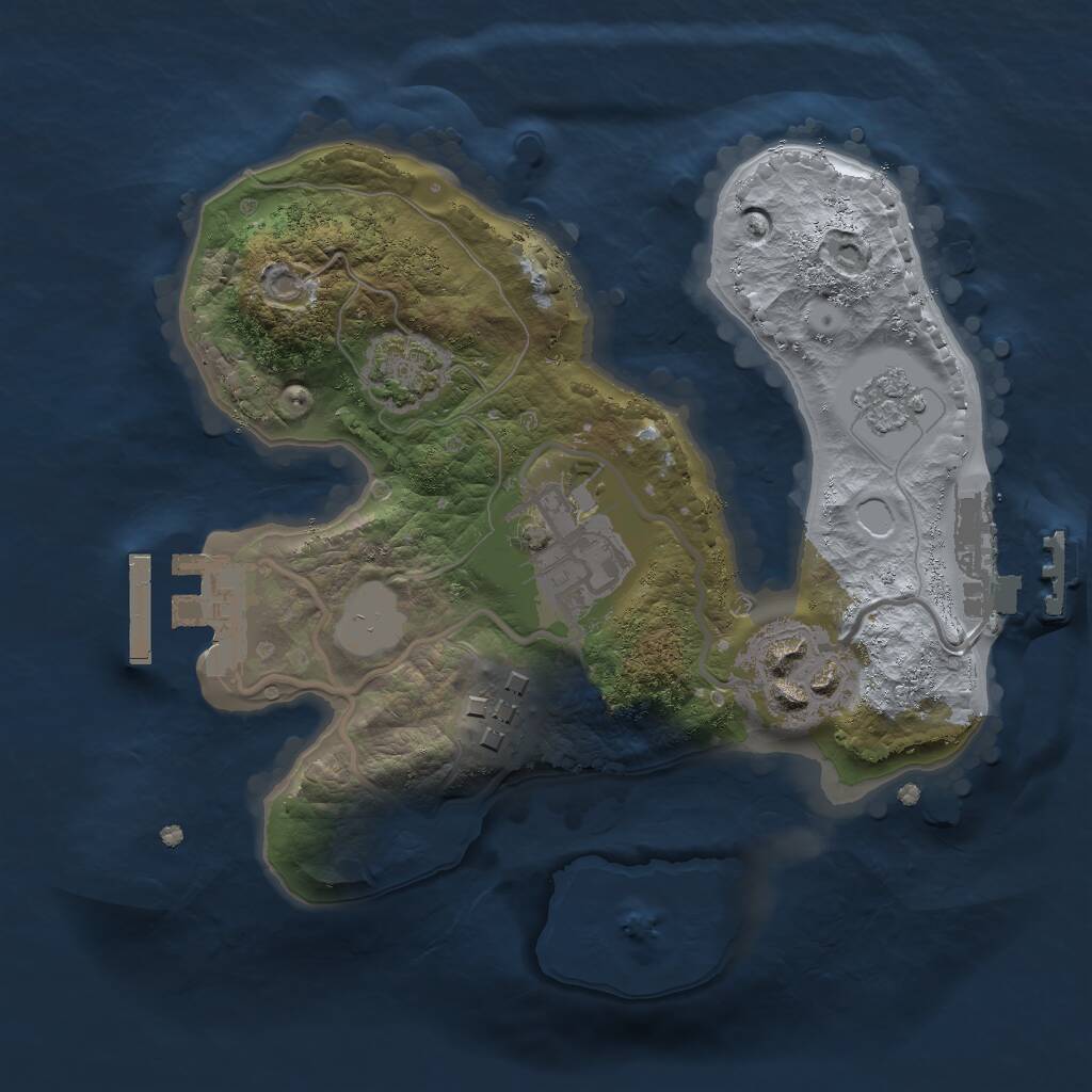 Rust Map: Procedural Map, Size: 2000, Seed: 1367667027, 8 Monuments