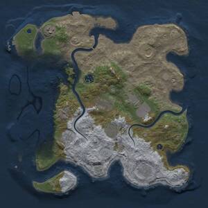 Thumbnail Rust Map: Procedural Map, Size: 3600, Seed: 1035696669, 15 Monuments