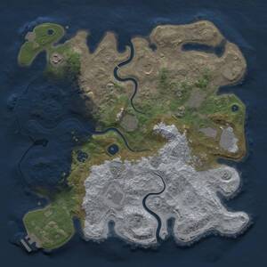 Thumbnail Rust Map: Procedural Map, Size: 3800, Seed: 33982, 16 Monuments