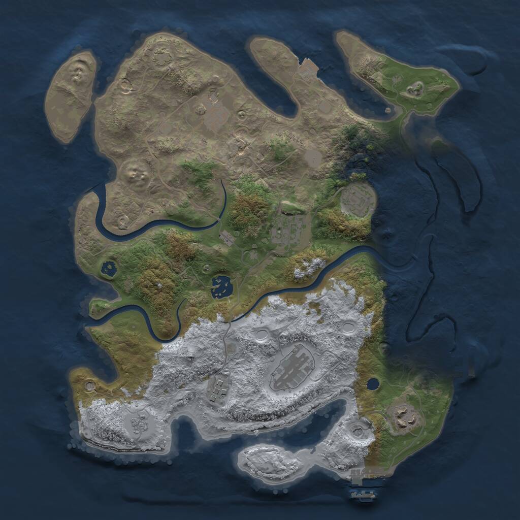 Rust Map: Procedural Map, Size: 3400, Seed: 701901917, 13 Monuments