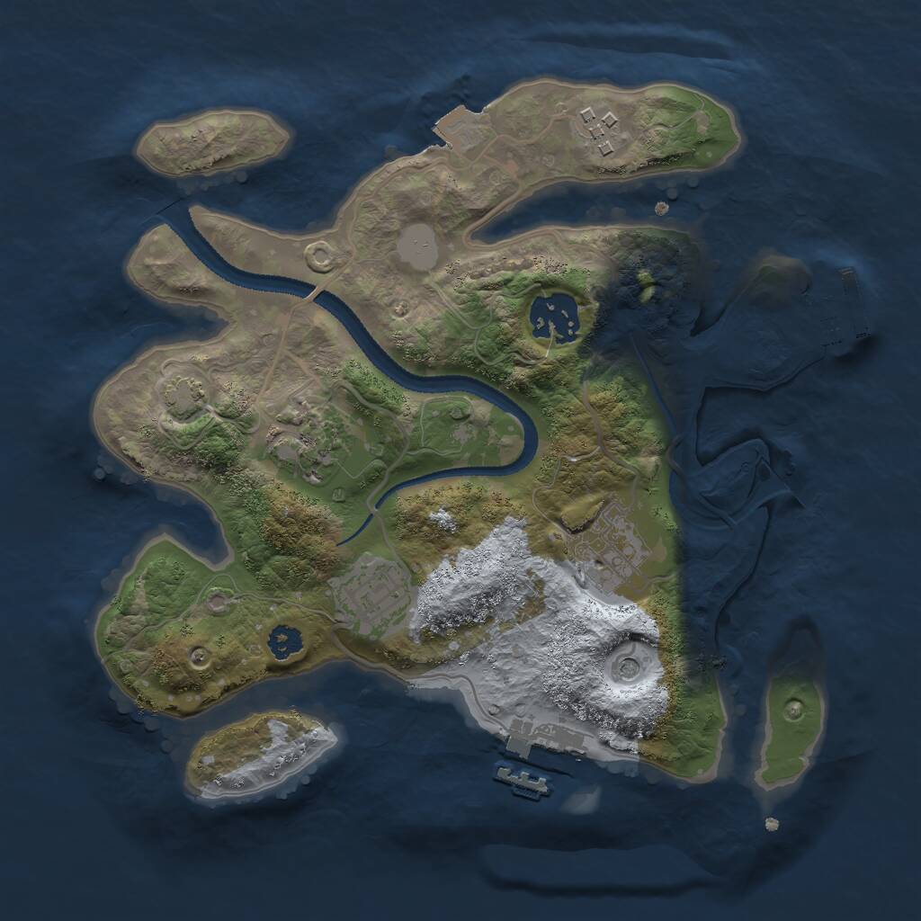 Rust Map: Procedural Map, Size: 2700, Seed: 1782475272, 10 Monuments