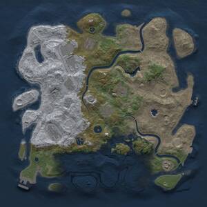 Thumbnail Rust Map: Procedural Map, Size: 4000, Seed: 877749836, 16 Monuments
