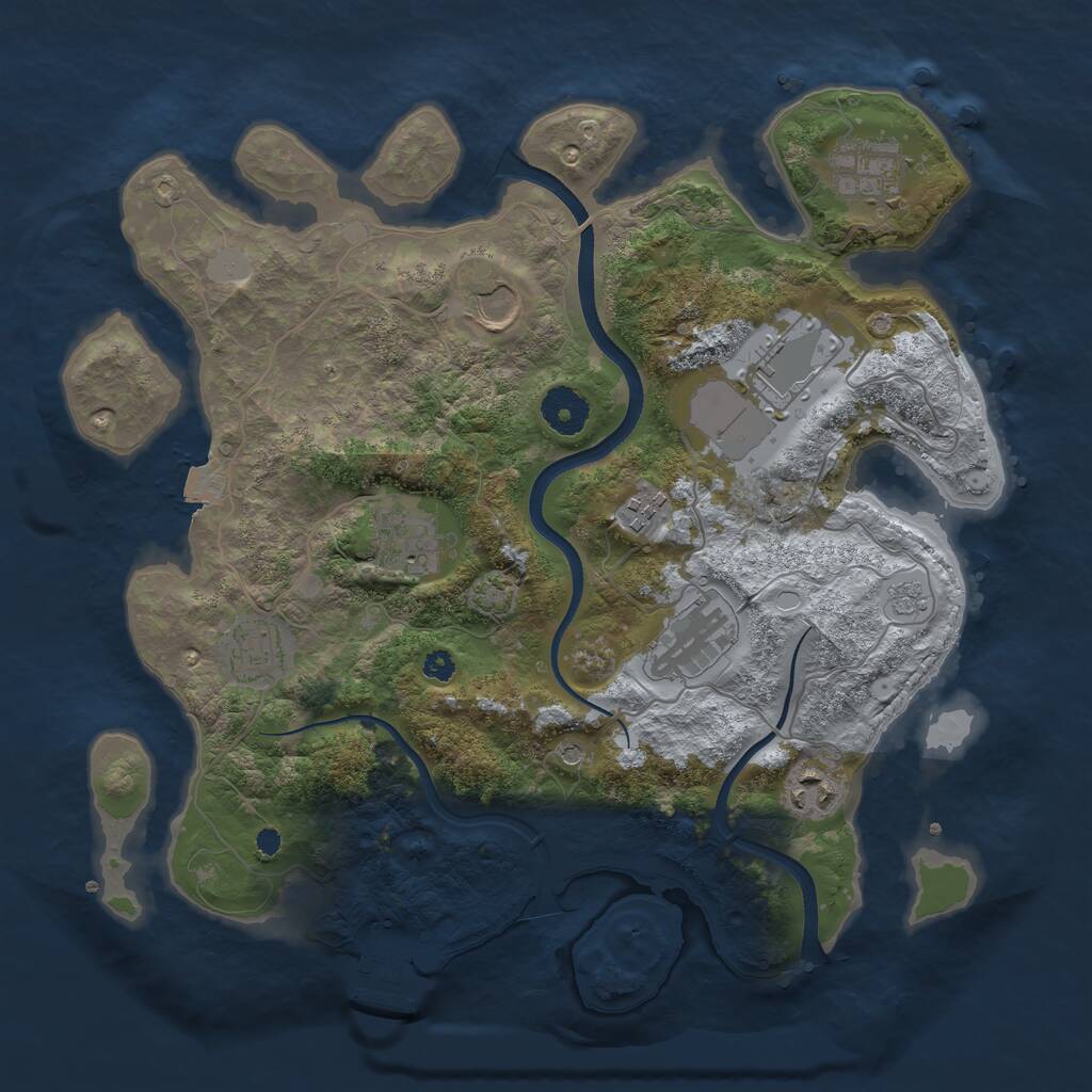 Rust Map: Procedural Map, Size: 3500, Seed: 2072026, 13 Monuments