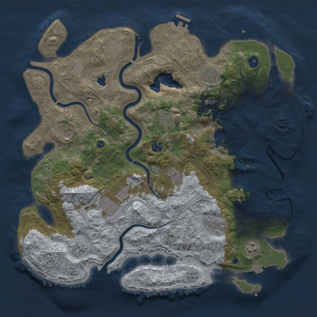 Rust Map: Procedural Map, Size: 4250, Seed: 1498076055, 17 Monuments