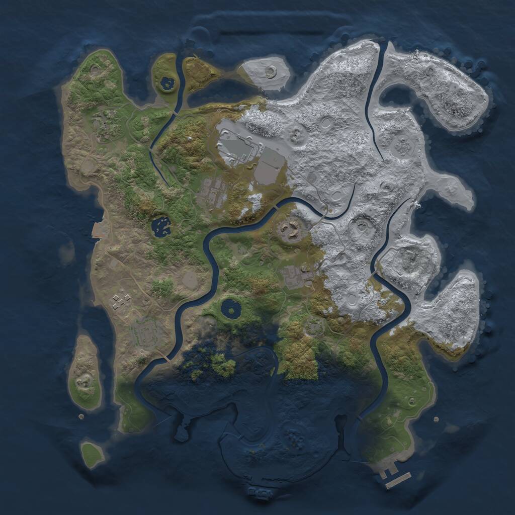 Rust Map: Procedural Map, Size: 3800, Seed: 284524, 14 Monuments