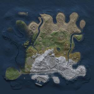 Thumbnail Rust Map: Procedural Map, Size: 3000, Seed: 16732, 10 Monuments