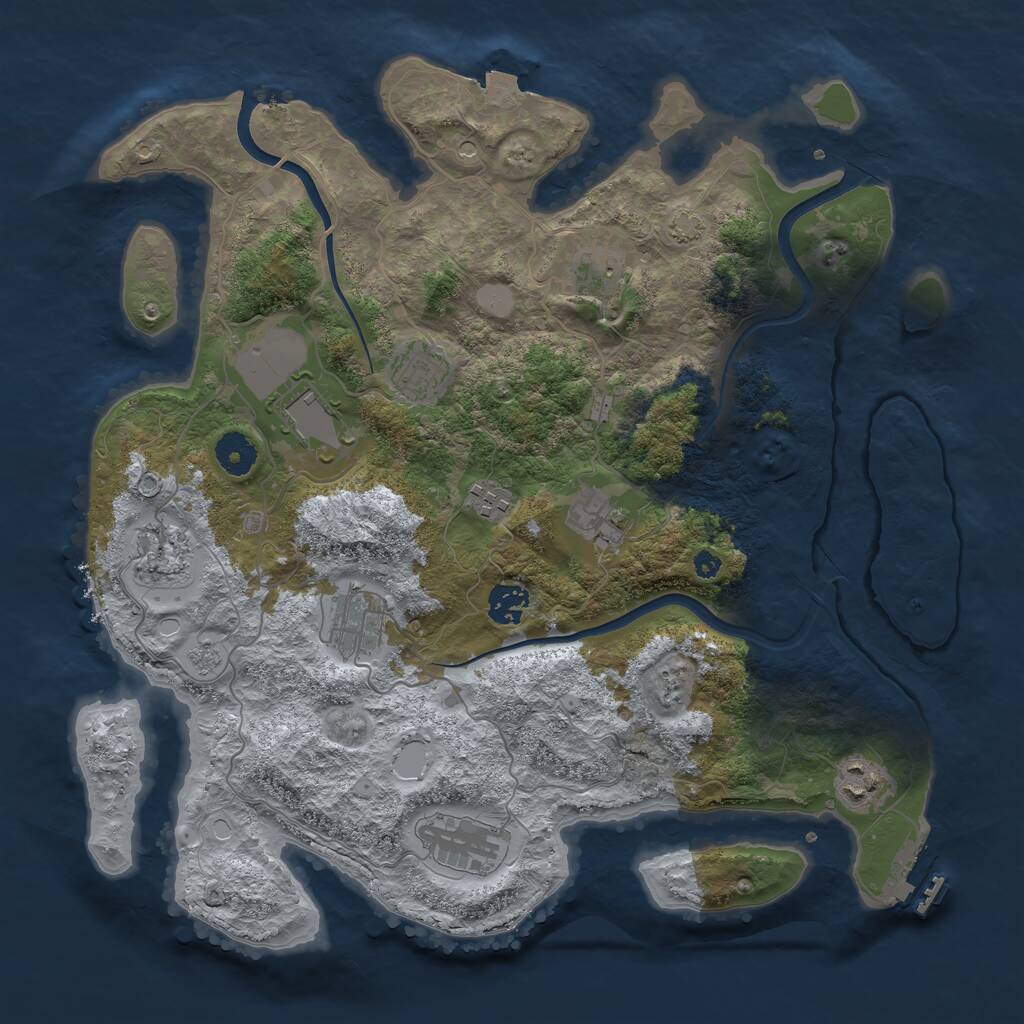 Rust Map: Procedural Map, Size: 3750, Seed: 1488452590, 15 Monuments