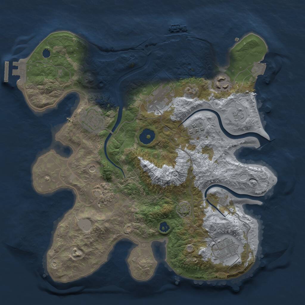 Rust Map: Procedural Map, Size: 3000, Seed: 1726336874, 12 Monuments