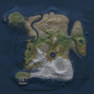 Thumbnail Rust Map: Procedural Map, Size: 2500, Seed: 2062792977, 9 Monuments