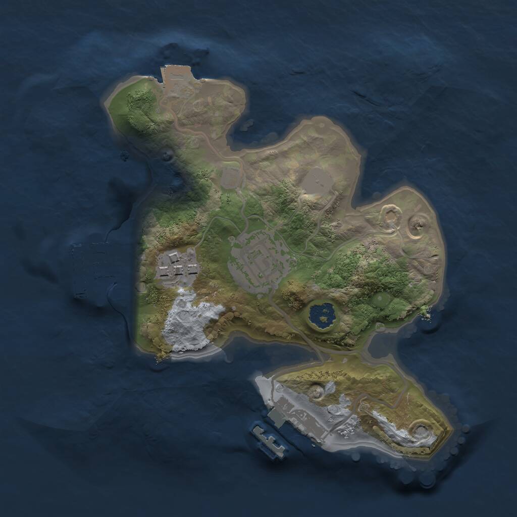 Rust Map: Procedural Map, Size: 2000, Seed: 5011030, 5 Monuments