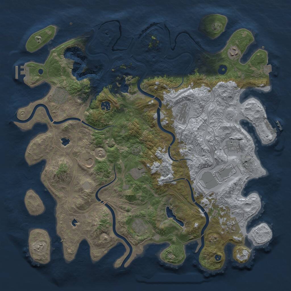 Rust Map: Procedural Map, Size: 4500, Seed: 654066824, 17 Monuments