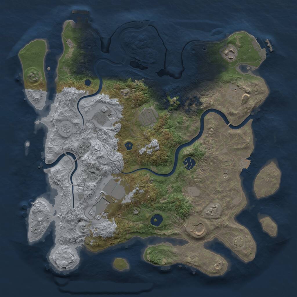 Rust Map: Procedural Map, Size: 3700, Seed: 1681118155, 14 Monuments