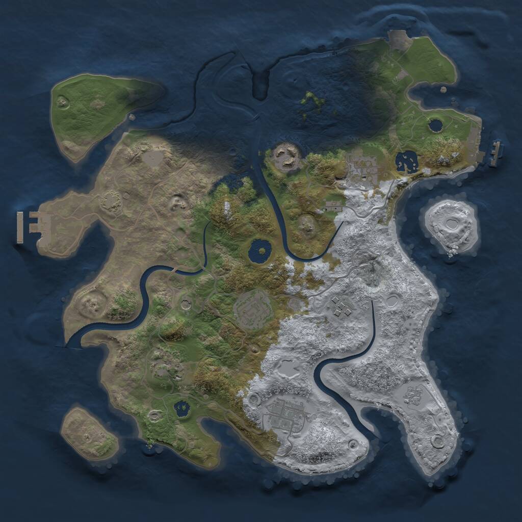 Rust Map: Procedural Map, Size: 3300, Seed: 585858, 13 Monuments