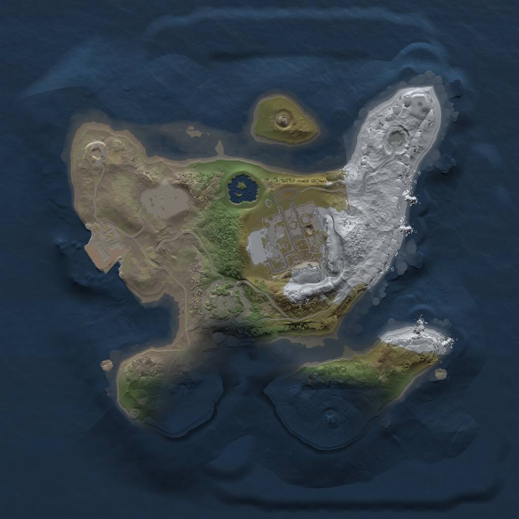 Rust Map: Procedural Map, Size: 1750, Seed: 1250, 3 Monuments