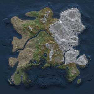 Thumbnail Rust Map: Procedural Map, Size: 3500, Seed: 391268, 15 Monuments