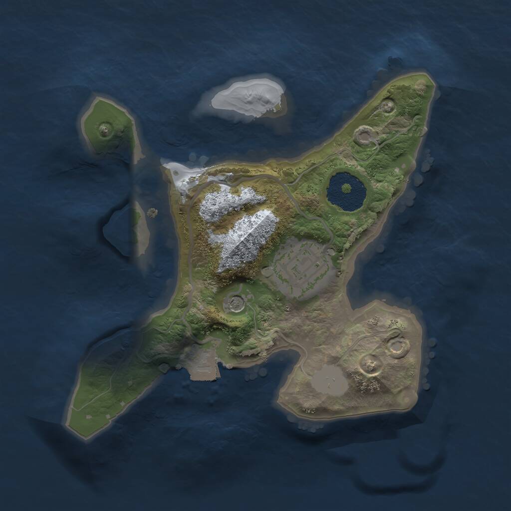 Rust Map: Procedural Map, Size: 2000, Seed: 2043188922, 3 Monuments