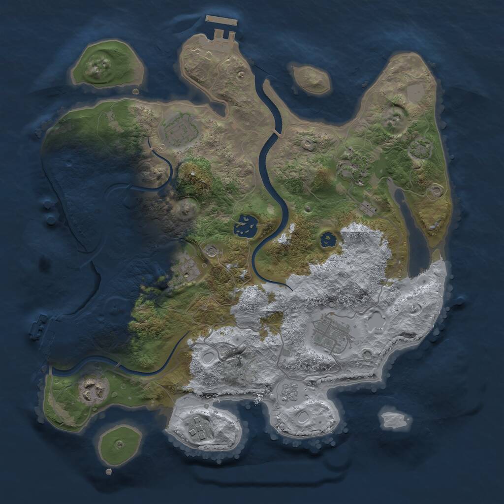 Rust Map: Procedural Map, Size: 3201, Seed: 481981, 13 Monuments