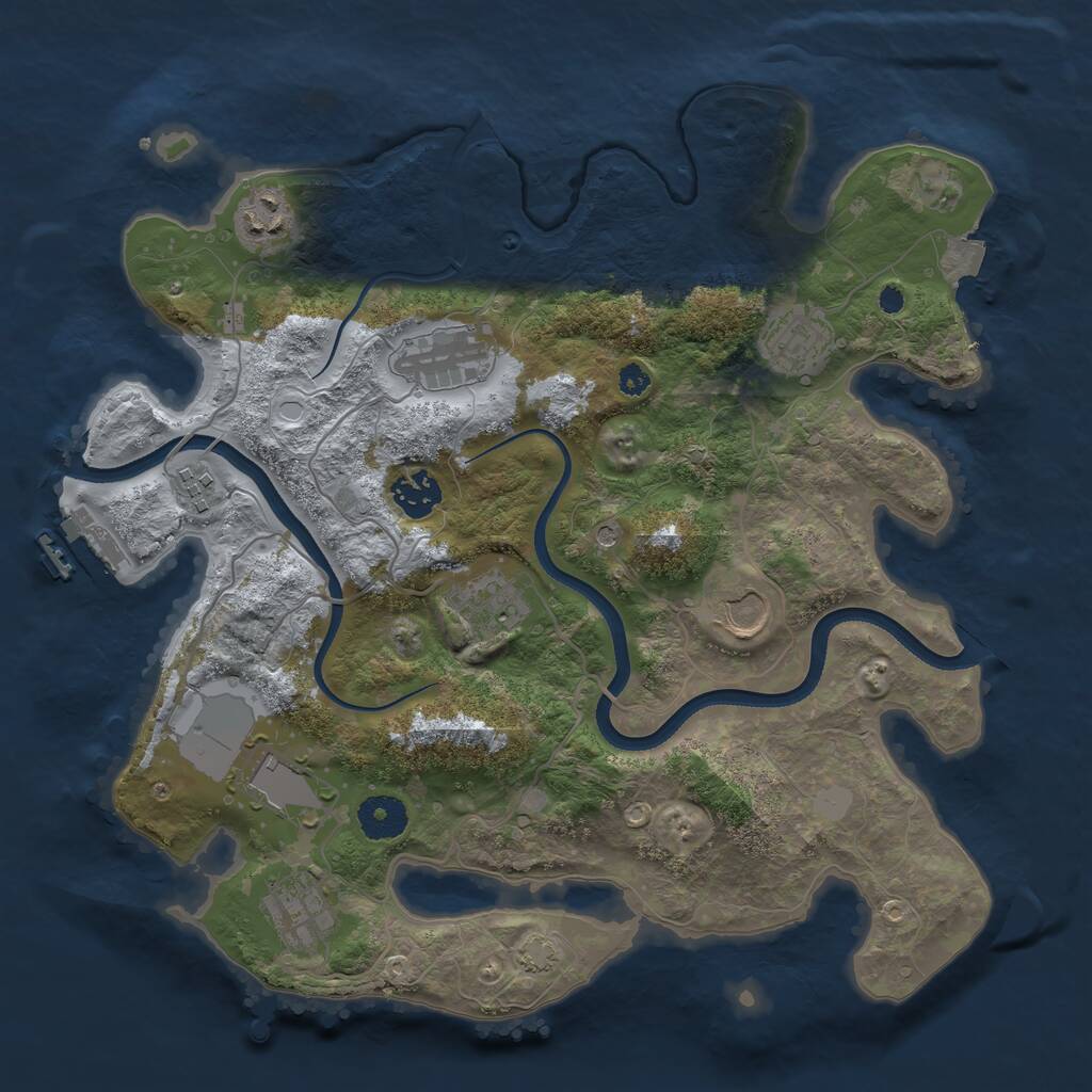Rust Map: Procedural Map, Size: 3500, Seed: 8547192, 13 Monuments
