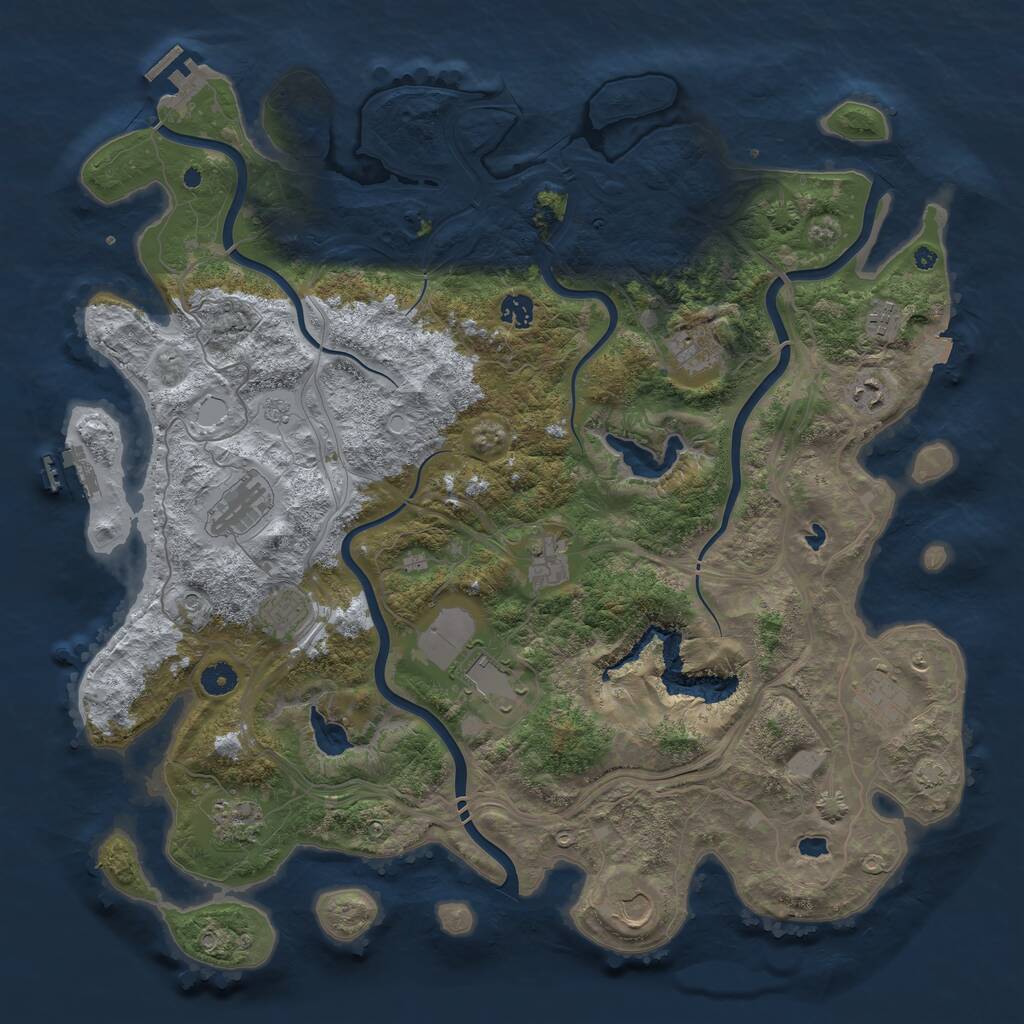 Rust Map: Procedural Map, Size: 4500, Seed: 2067, 17 Monuments