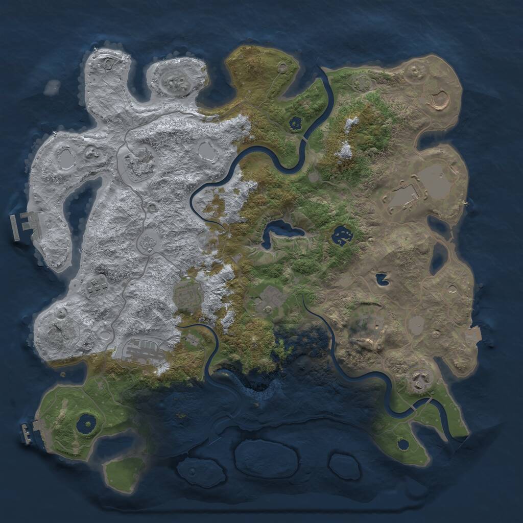 Rust Map: Procedural Map, Size: 4000, Seed: 1946165, 16 Monuments