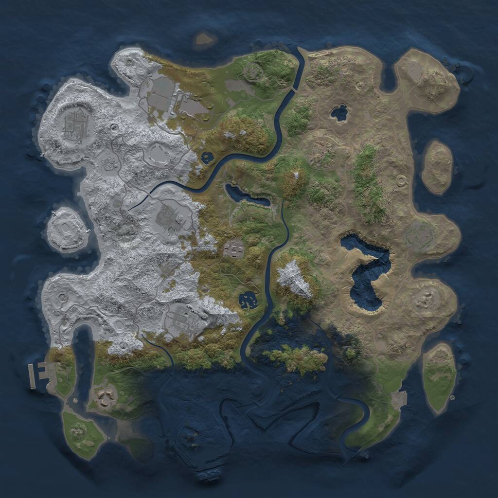 Rust Map: Procedural Map, Size: 4000, Seed: 898529938, 15 Monuments