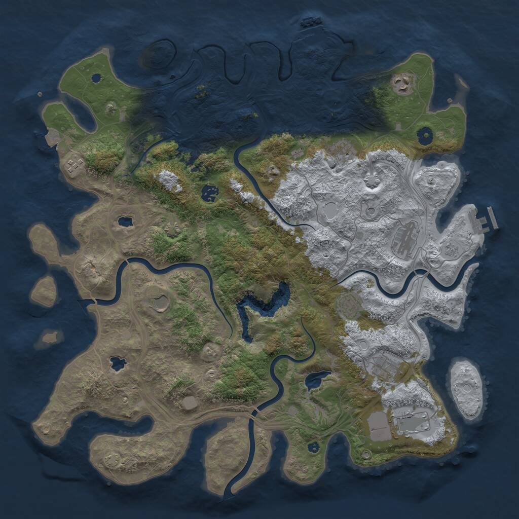 Rust Map: Procedural Map, Size: 4500, Seed: 2111704766, 15 Monuments