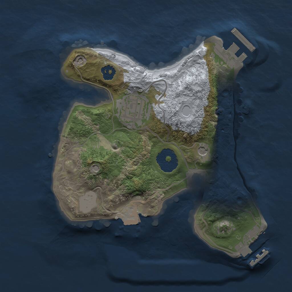 Rust Map: Procedural Map, Size: 2000, Seed: 54554255, 5 Monuments
