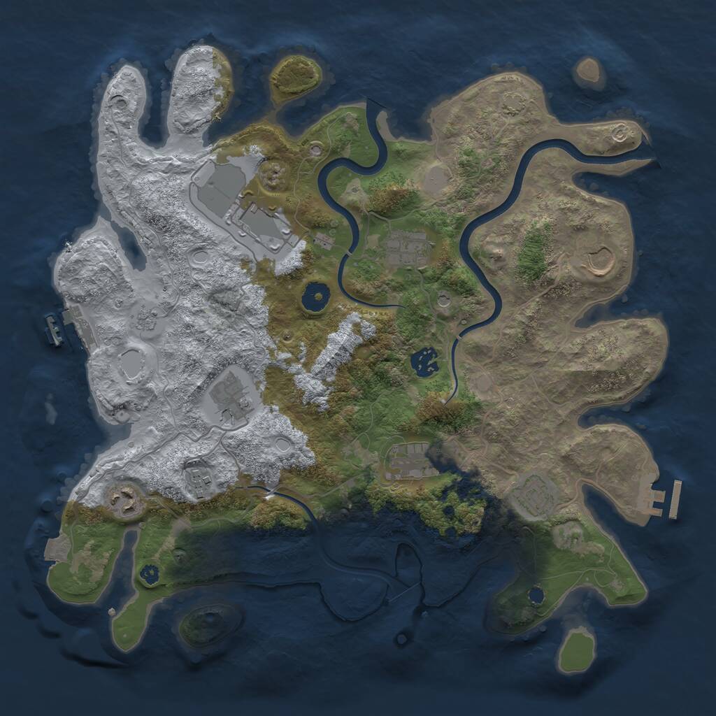Rust Map: Procedural Map, Size: 3750, Seed: 1446103807, 15 Monuments