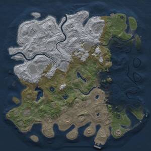 Thumbnail Rust Map: Procedural Map, Size: 4500, Seed: 1013957030, 17 Monuments
