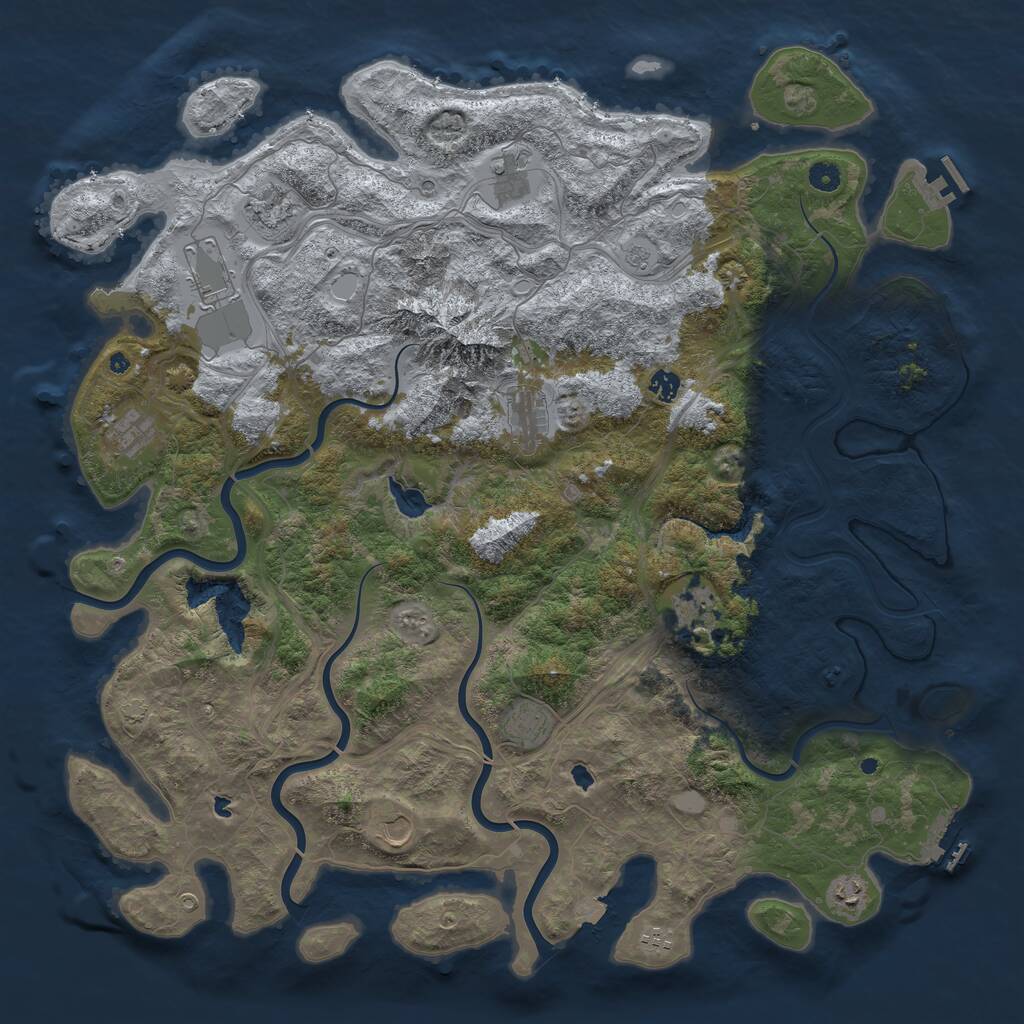 Rust Map: Procedural Map, Size: 5000, Seed: 930675632, 17 Monuments