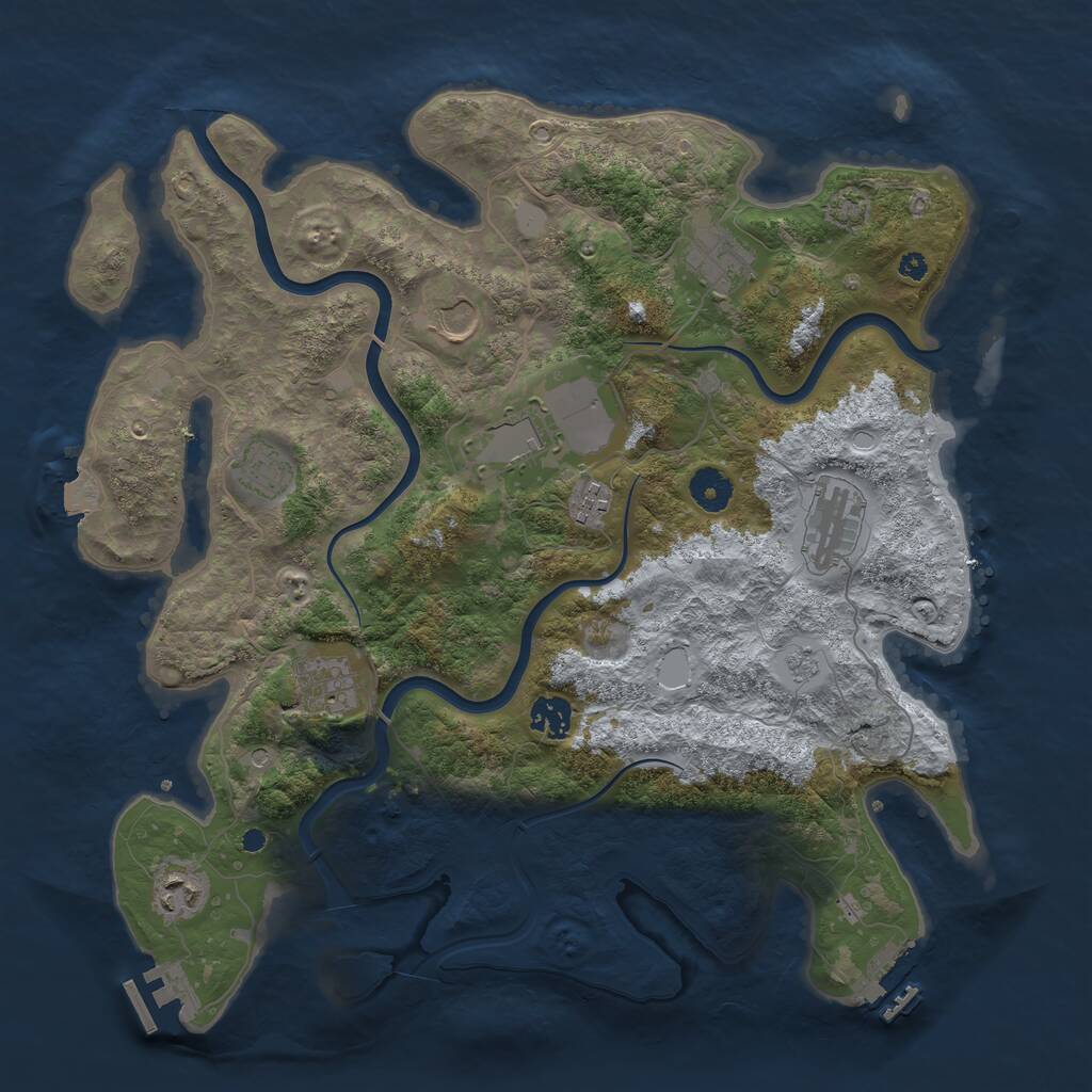 Rust Map: Procedural Map, Size: 3850, Seed: 11985, 15 Monuments
