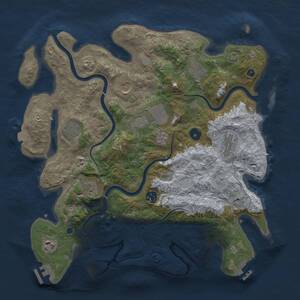 Thumbnail Rust Map: Procedural Map, Size: 3850, Seed: 11985, 15 Monuments