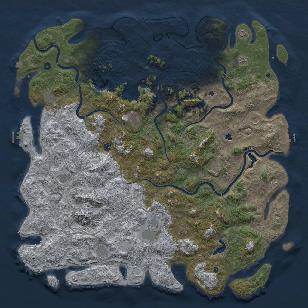 Rust Map: Procedural Map, Size: 6000, Seed: 1847570904, 17 Monuments