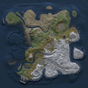 Thumbnail Rust Map: Procedural Map, Size: 3000, Seed: 94251, 10 Monuments