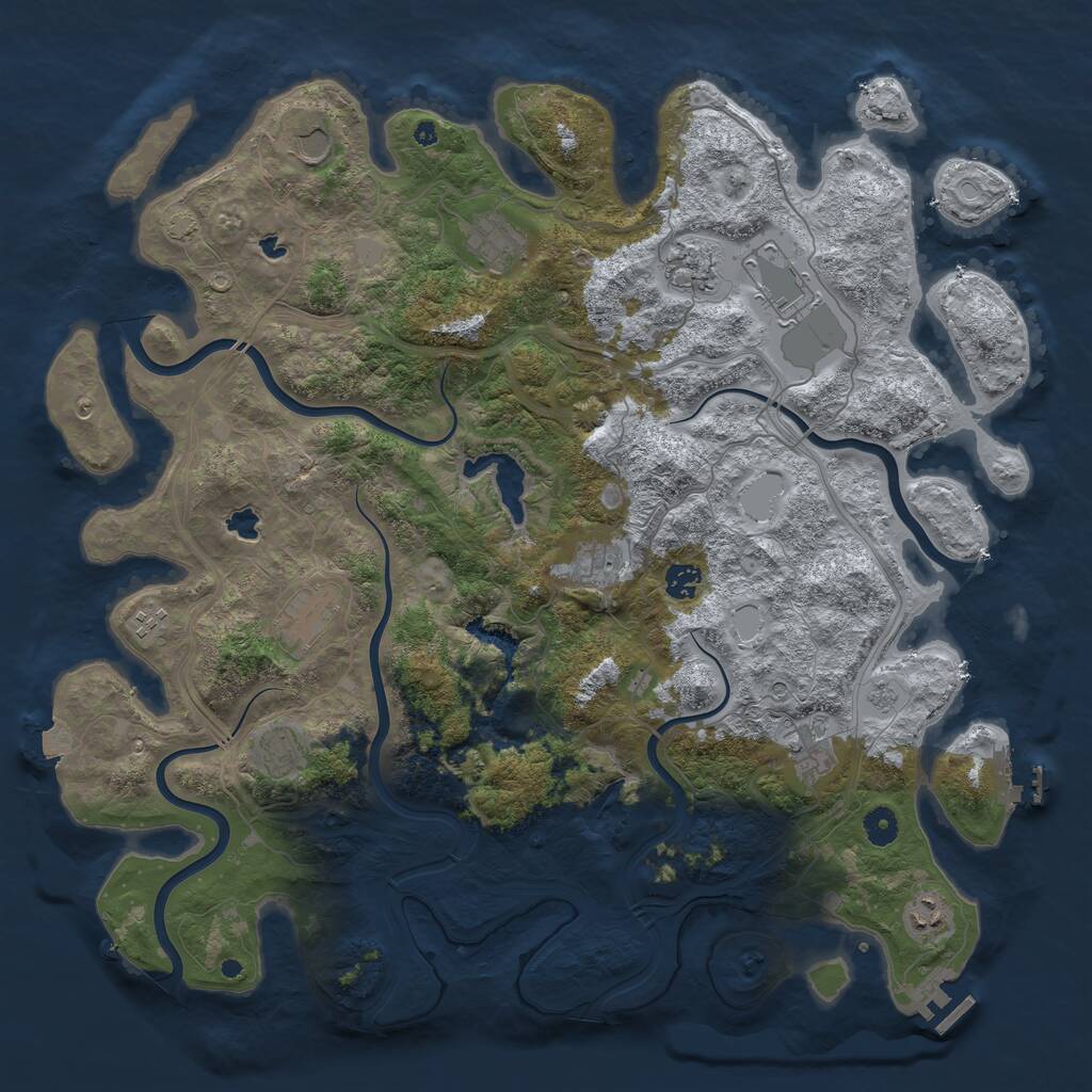 Rust Map: Procedural Map, Size: 4500, Seed: 1886695246, 17 Monuments