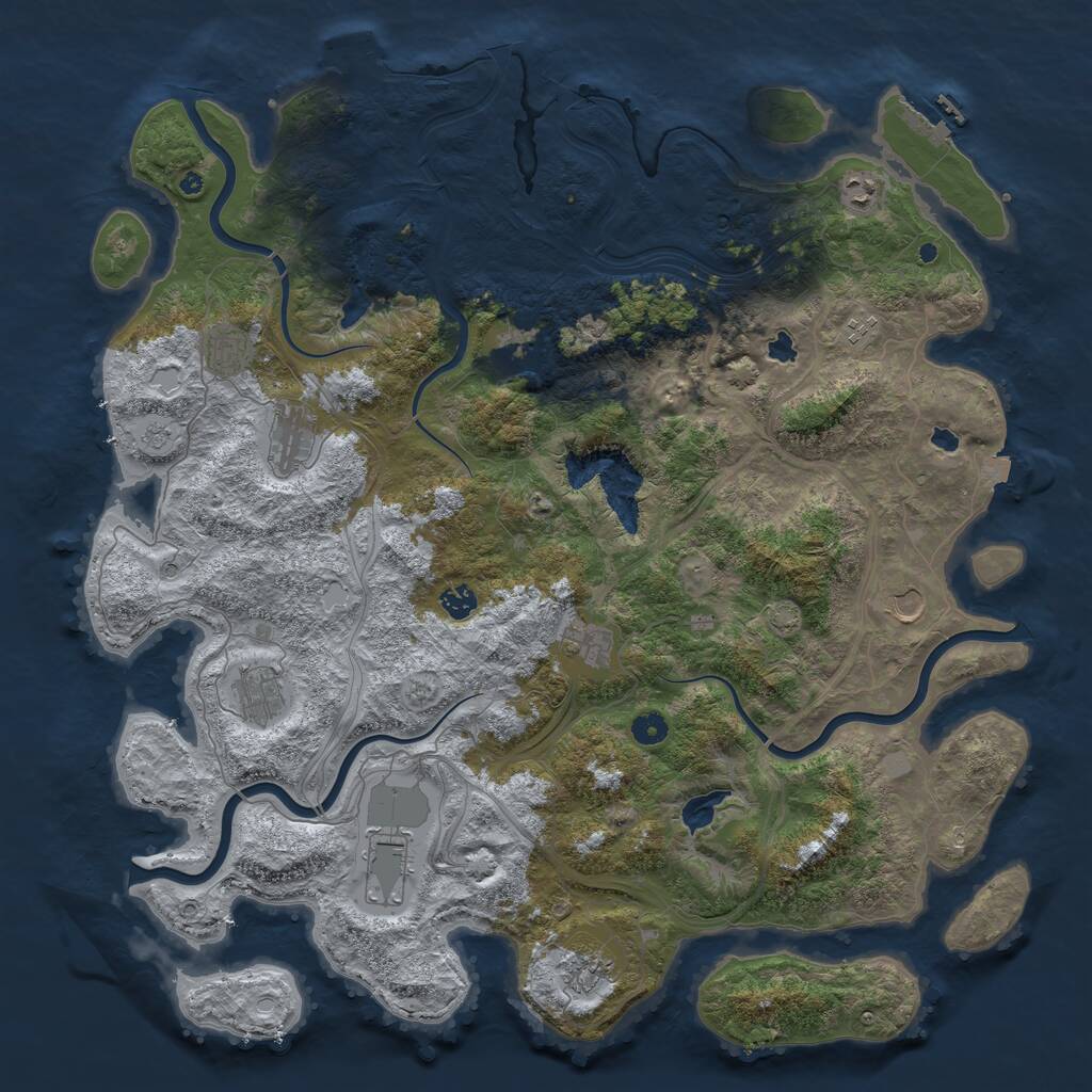Rust Map: Procedural Map, Size: 4800, Seed: 496463877, 17 Monuments