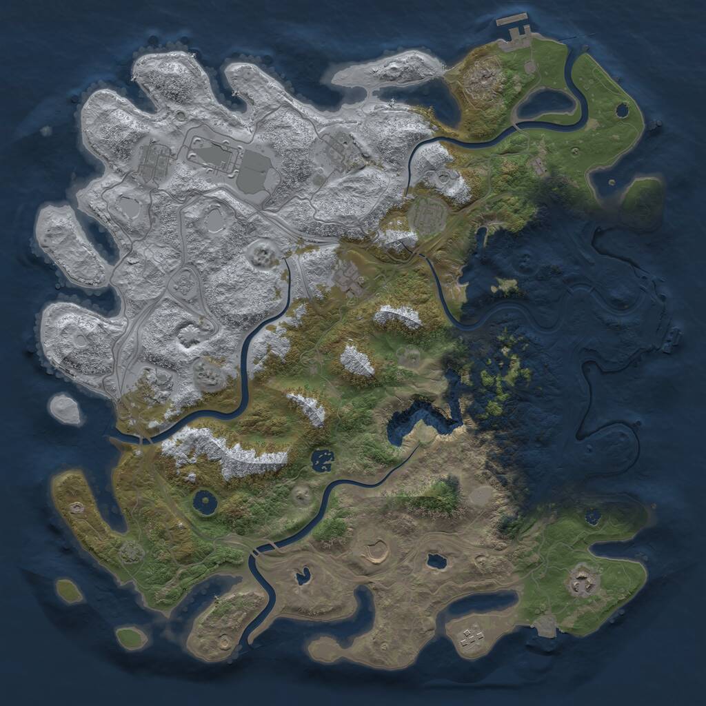 Rust Map: Procedural Map, Size: 4500, Seed: 183671652, 16 Monuments
