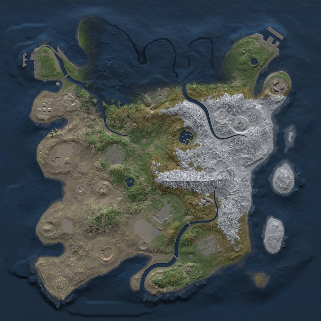Rust Map: Procedural Map, Size: 3500, Seed: 1831515542, 15 Monuments