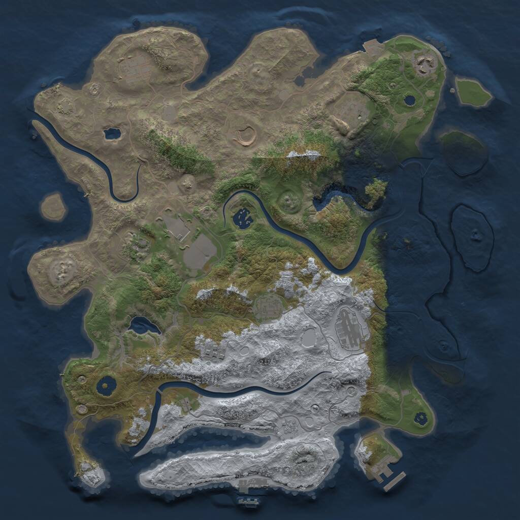 Rust Map: Procedural Map, Size: 4000, Seed: 1782518502, 16 Monuments