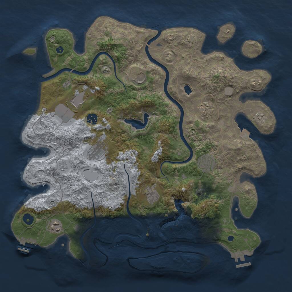 Rust Map: Procedural Map, Size: 4000, Seed: 567185, 15 Monuments